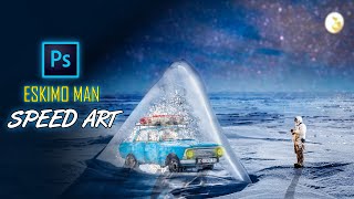 Adobe Photoshop Tutorial #9 Eskimo Man's Car (Photo-Manipulation) Learn Creative Digital Art