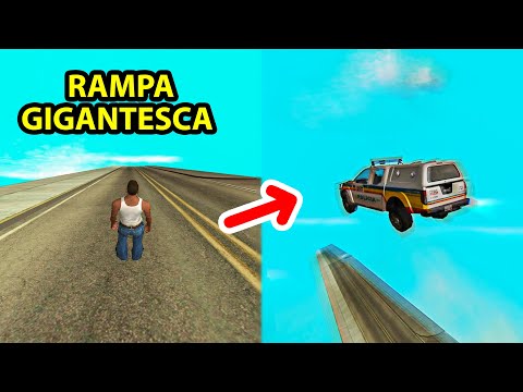 BOTEI UMA MEGA RAMPA GIGANTESCA no GTA San Andreas (Com carros brasileiros)