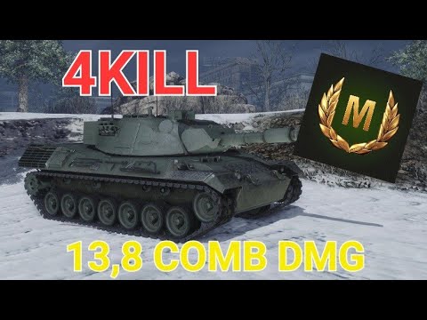 World of Tanks console leopard 1A5 13,8 k comb dmg  4kill ace tanker