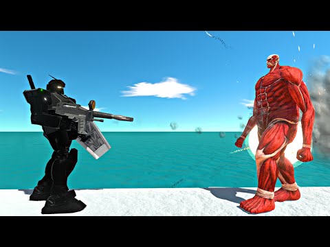 Dark Gundam-Rx78 vs Colossal Titan - Animal Revolt Battle Simulator