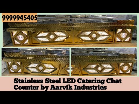 Stainless Steel LED Catering Chat Counter