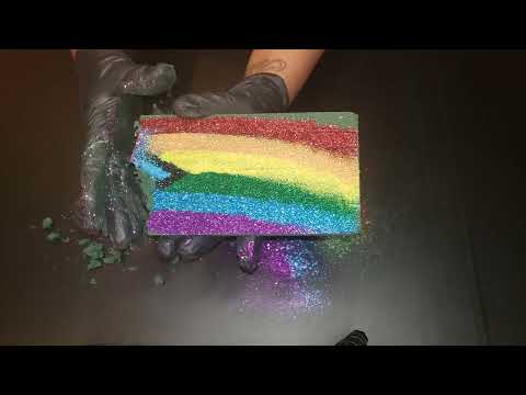 Crushing Floral Foam Pride Flag...Happy Pride Month | ASMR