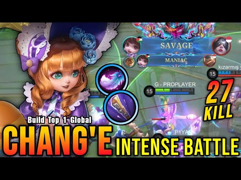 Chang'e SAVAGE with 27 Kills!! Super Intense Battle!! - Build Top 1 Global Chang'e ~ MLBB