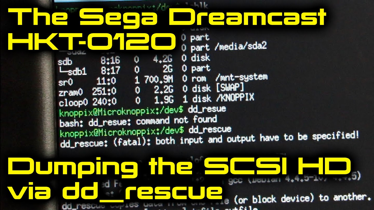 Dumping the Sega Dreamcast HKT-0120 Dev Kit SCSI Hard Drive via dd_rescue