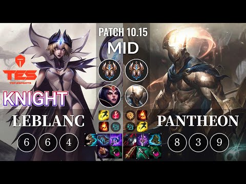 TES knight LeBlanc vs Pantheon Mid - KR Patch 10.15