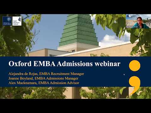 Oxford Executive MBA admissions webinar