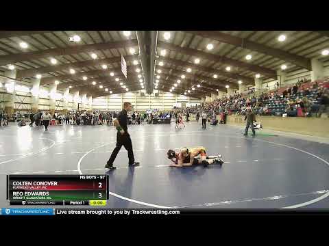 97 Lbs Cons. Round 2 - Reo Edwards, Wright Gladiators WC Vs Colten Conover, Flathead Valley WC 973