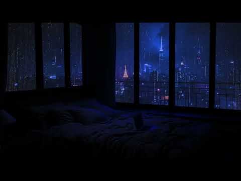 Relaxing Sound of Rain in the Dark Bedroom ( No Ads) ????️- Rain Sounds for Sleep , Study ,Meditation