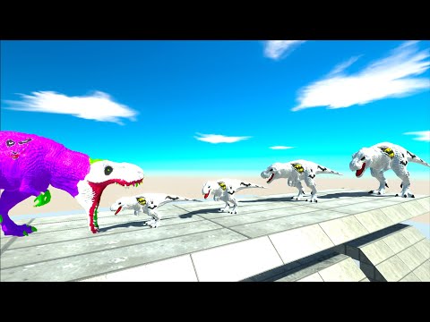 BATTLE 4 SIZE of WHITE T-REX - Animal Revolt Battle Simulator ARBS