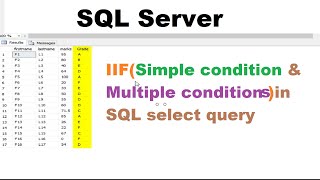 How use IIF simple condition and multiple conditions in SQL select query