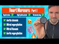 Heart murmurs for beginners 🔥 🔥 🔥 Part 1:Aortic & Mitral stenosis, Aortic & mitral regurgitation.