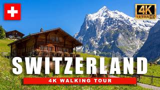 🇨🇭Most Beautiful Village in Switzerland - Grindelwald Switzerland 4K Mountain Village Tour 