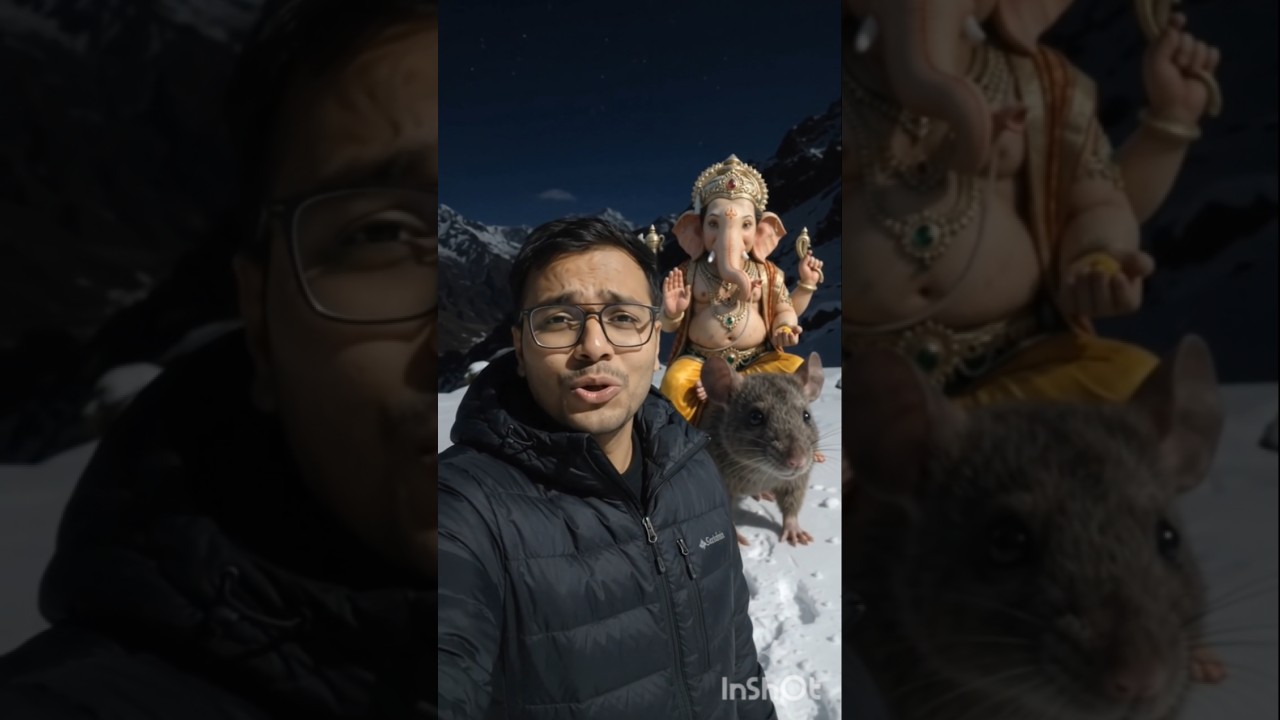 बर्फीले पहाड़ों में दिखे गणेश जी! 😱🙏 | क्या ये सच में चमत्कार था?📝  #Realganpatibappa #shorts