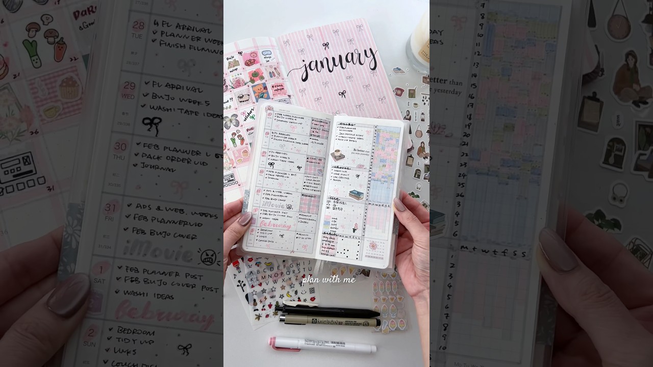 Another week in my weekly planner 🎀 #planwithme #journalwithme #planner #stickers #pink #aesthetic