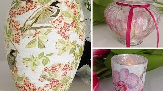 DIY: Vasen und Gläser mit Serviettentechnik als Frühlings-Deko selber machen | Deko Kitchen