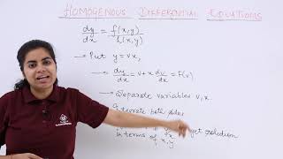 Class 12th – Overview of Homogeneous Differential Equations | Tutorials Point