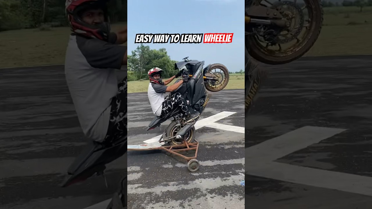How to wheelie✌🏻 #wheelie #school #learn #learning #stunt #yamaha #r15v4 #monsoon #trending #shorts