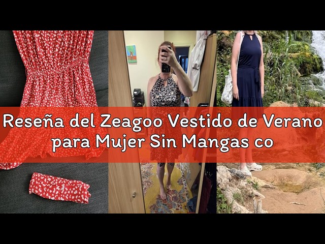 Vídeo relacionado con Vestidos de Verano para Mujer Informales de Malla con Cuello Abierto Dobladillo sin Mangas Estilo Swing (Red S)