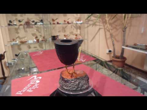 Brand new briar pipe PARONELLI giant half bent sandblast handmade -  eBay item: 182401729732