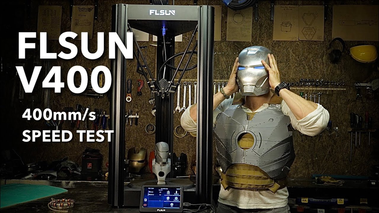 FLSUN V400 3D printer max speed test + Iron Man suit updates @ALEXLAB