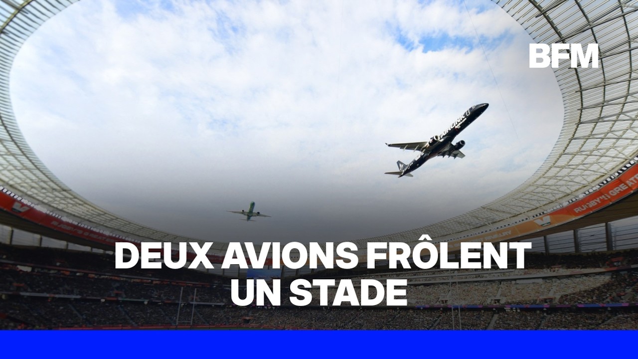 Deux avions frôlent les tribunes du stade du Cap avant un match de rugby en Afrique du Sud