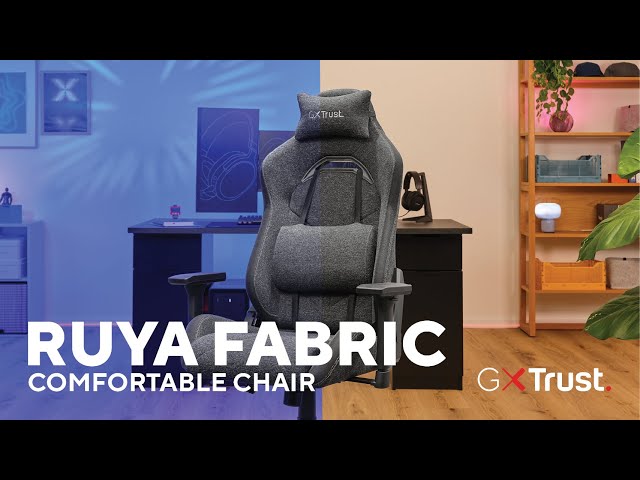 Chaise gaming Trust GXT 723 Ruya tissu gris ergonomique 3D 150 kg video