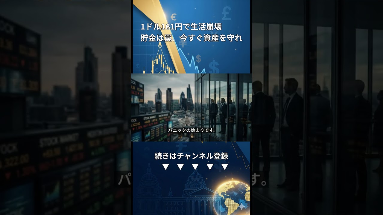 中東緊迫で1ドル161円へ。貯金が消えるインフレ時代に資産を死守する方法 (Shorts)