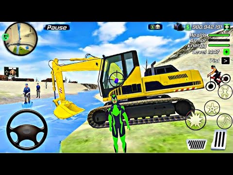 Rope Frog Ninja Superhero and Military Tank in Open World Game - Android Gameplay.