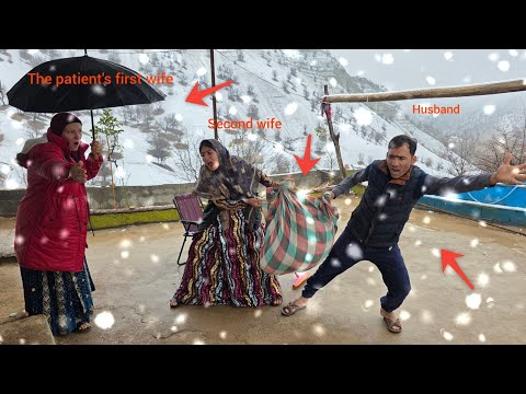 The second lady plans to take over  first lady's house in snowy weather, but  husband prevents it.