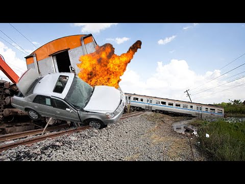 Most Dangerous Train Crashing Compilation - Crazy Train Hits Car Gone Wrong