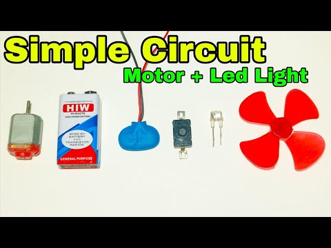 How to connect led light and dc Motor with 9v Battery