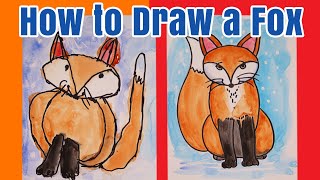 How to Draw a Fox Kids Watercolor Art Tutorial