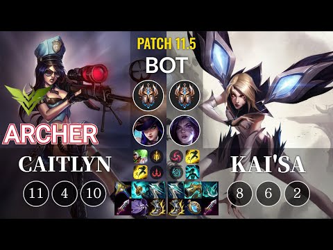 V3 Archer Caitlyn vs Kai'Sa Bot - KR Patch 11.5
