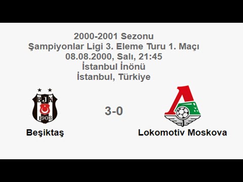 Beşiktaş 3-0 Lokomotiv Moskova 08.08.2000 - 2000-2001 UEFA Champions League 3rd Qualifying 1st Leg
