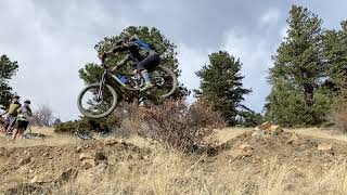 Gap jump over a bush on Paymaster Trail
