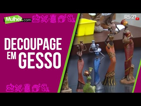 Mulher.com - 17/08/2015 – Decoupage‬ em gesso – Celia Bonomi  PT2
