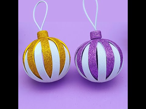How To Make Beautiful Glitter Foam Sheet Christmas Balls | DIY Christmas Balls Using Foam Sheets 🌲❄