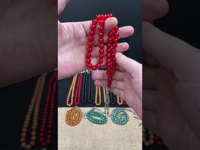 سبحة من الفاتوران باللون الاحمر , حجم خرزة متوسط