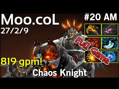 819 gpm! Moo [coL] Chaos Knight - Dota 2 Full Game 7.17