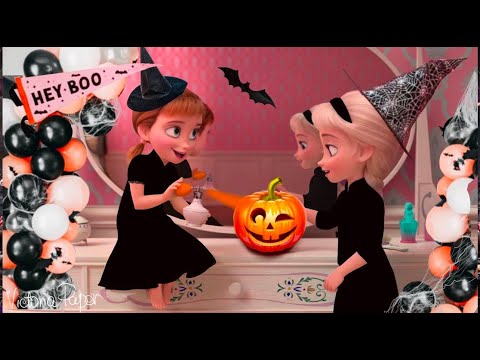 Frozen  🎃👻 Party Halloween Anna and Elsa - Disney Princesses Transformation - Cartoon Art