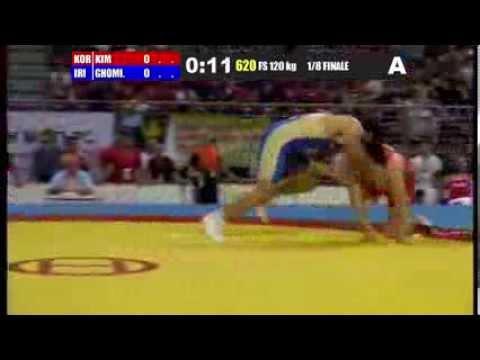 A.Ghomi (IRI) vs J.Kim (KOR) 120kg 1/8 Final - 2013 Junior World Championships