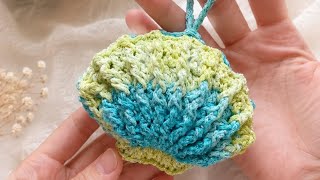Crochet Shell Earbud Case Tutorial | Easy DIY Bag Charm with Hollow Cotton Yarn