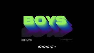 BOYS by BROCKHAMPTON but everytime they say 'BOYS' it speeds up by 5%