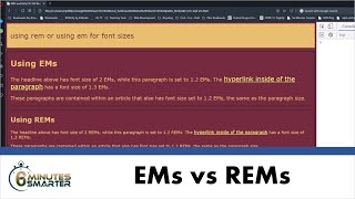 Compare Web Page Font Sizes Using EM vs REM