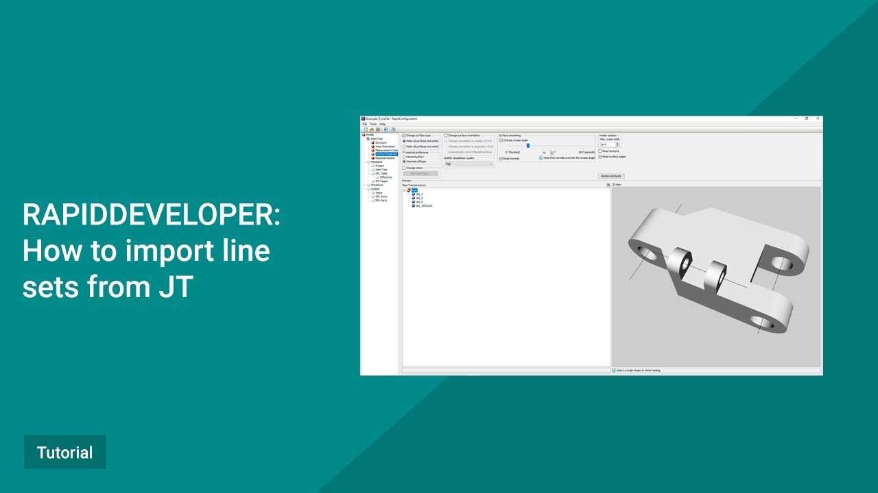 RapidDeveloper Tutorial. How to import line sets from JT