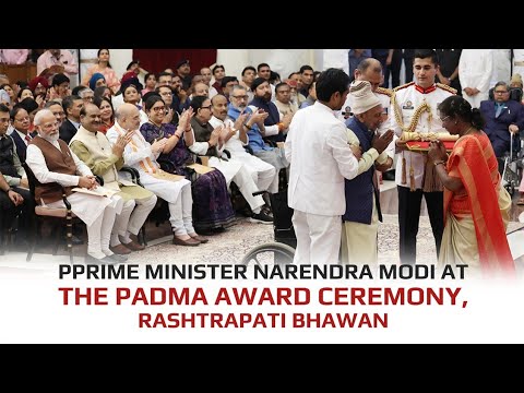 Prime Minister Narendra Modi at the Padma award ceremony, Rashtrapati Bhawan
