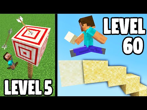 Minecraft IMPOSSIBLE Trick Shots (Level 1 To Level 100)