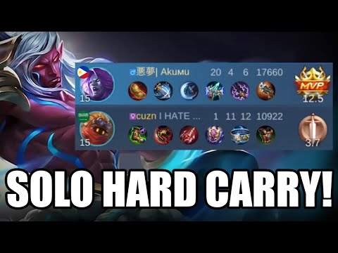 TOP GLOBAL MOSKOV! SOLO GOLD LANE VS EVERYONE! HARD CARRY YOUR SUPER FEEDER CORE! MLBB