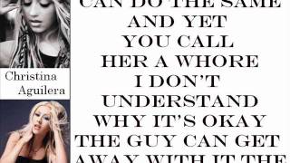 Christina Aguilera - Can&#39;t Hold Us Down (Lyrics On Screen)