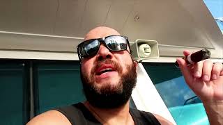 Smoking area on the Sun Princess - Deck 8 Aft.  Half-ashed?  Half-aft?  Half-a$$ed?  Not bad!